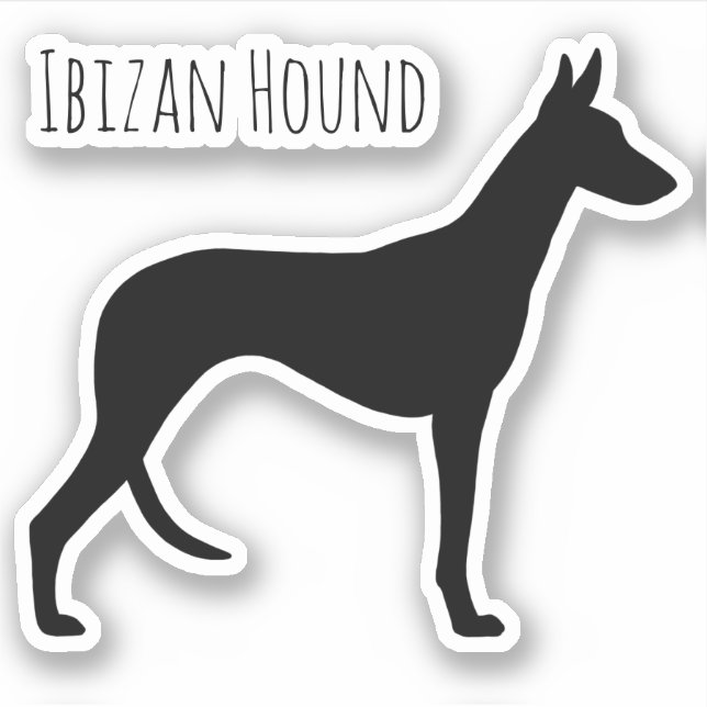 Sticker en vinyle Silhouette de race de chien Ibiz (Devant)