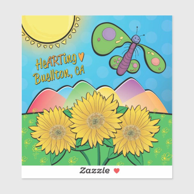 Sticker en vinyle - Sunny Buellton -Buellton.Art (Feuille)