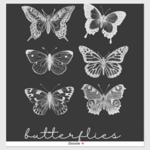 Sticker en vinyle taillé sur mesure Butterfly Woma