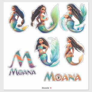 Sticker en vinyle taillé sur mesure Mermaid Moana 