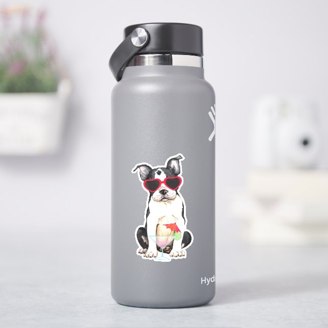 Sticker en vinyle Terrier d'été Boston (HydroFlask)