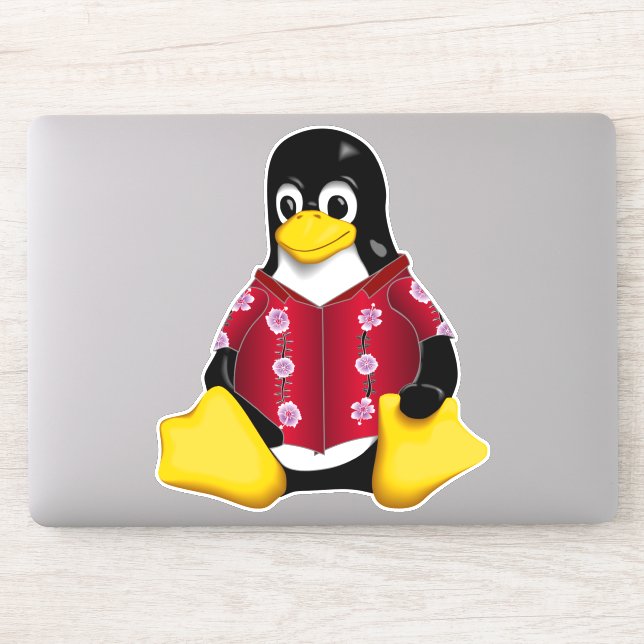 Sticker en vinyle Tux décontracté (Ordinateur)
