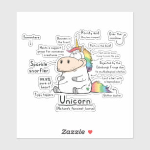 Sticker en vinyle Unicorn Wordy