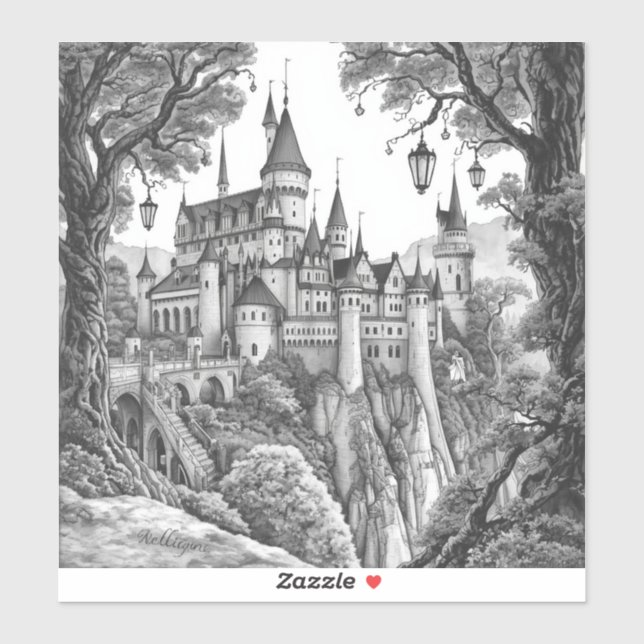 Sticker Enchanted Ink Dreams: Black & White Fairy Tale  (Feuille)