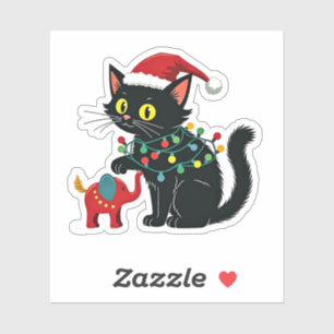 Sticker Enfant Chat Lady Christmas Kamala Trump