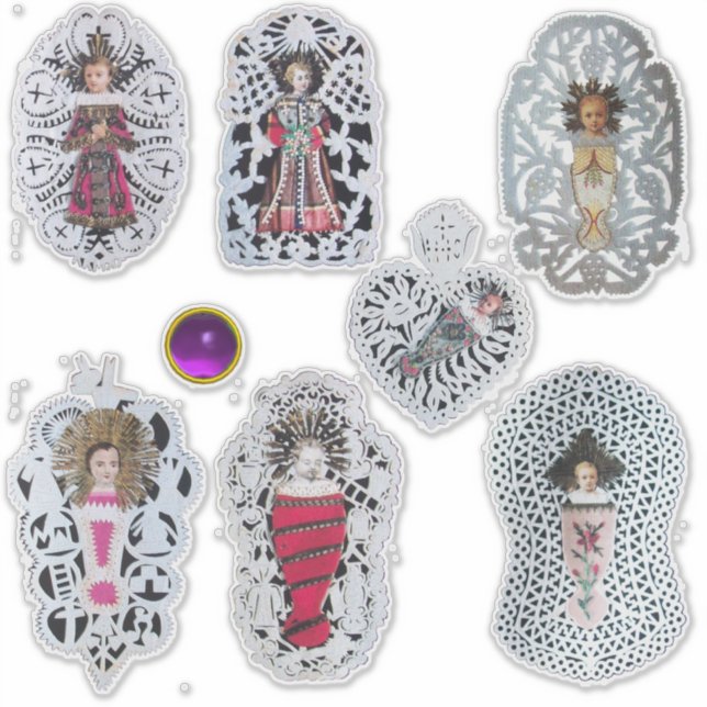 Sticker Enfant Jésus, Carvages en papier de Noël (Devant)