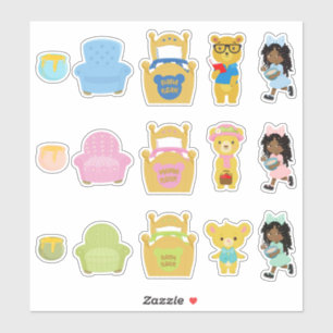 Sticker Enfants African American Goldilocks & the Three Be