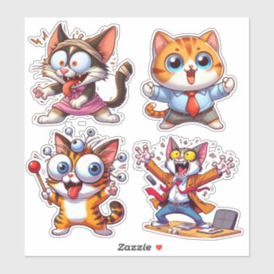Sticker Enfants Chats au travail