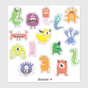 Sticker Enfants Effrayant Pas Effrayant Maigre Monstres