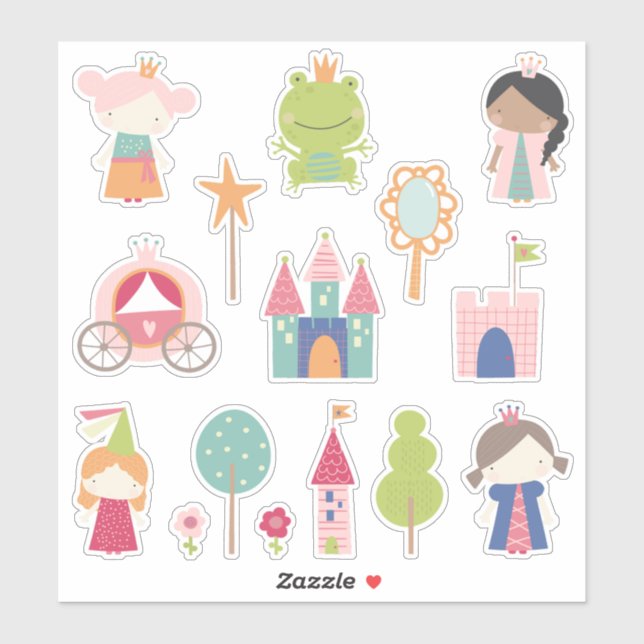 Sticker Enfants Fairytale Princesses (Feuille)