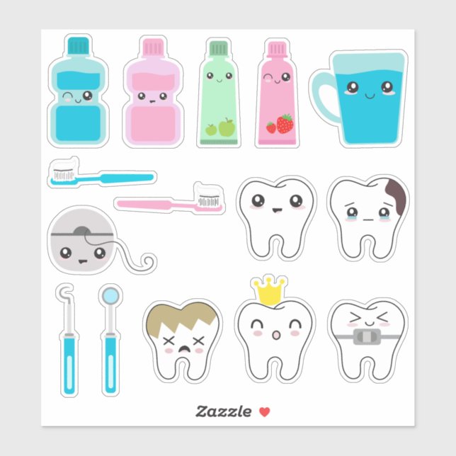 Sticker Enfants Hygiène dentaire (Feuille)