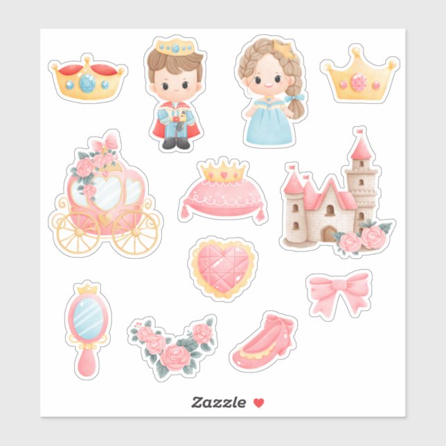 Sticker Enfants Prince & Princesse (Feuille)