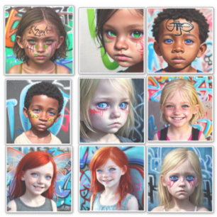 Sticker Enfants tribaux   Enfants futuristes urbains