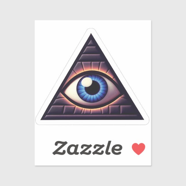 Sticker Enigmatic Illuminati Eye Triangle (Feuille)