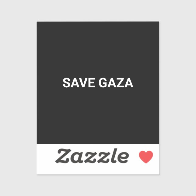 Sticker Enregistrer Gaza noir blanc texte personnalisé min (Feuille)