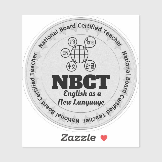 Sticker Enseignant du NBCT L'anglais comme nouvelle langue (Feuille)