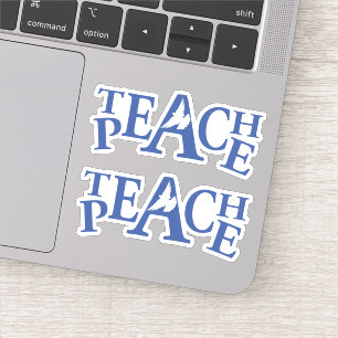 Sticker Enseigner la paix simple colombe blanche et texte
