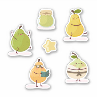 Sticker Ensemble amusant de style kawaii