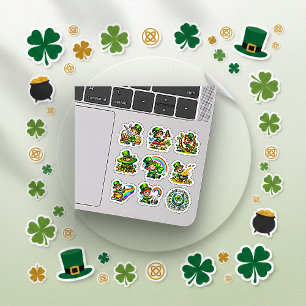 Sticker Ensemble charmant de la Saint-Patrick avec arc-en-