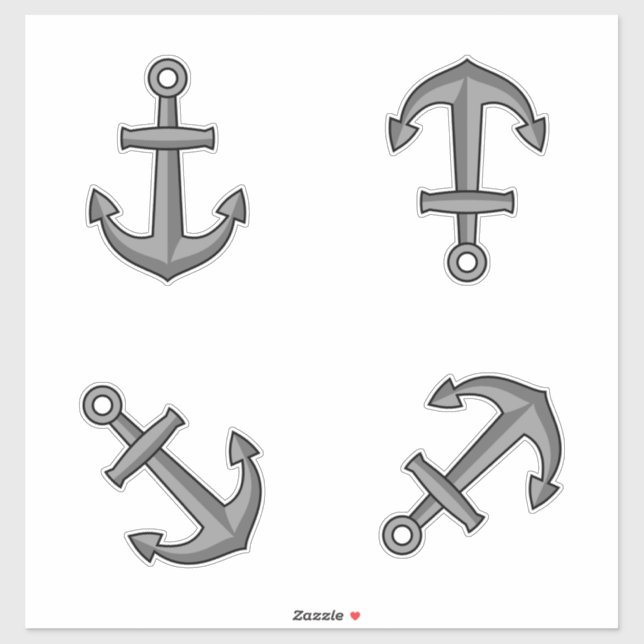 Sticker Ensemble d'Ancres pour bateaux à cartons (Feuille)