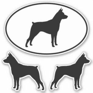 Sticker Ensemble d'autocollant de silhouettes de MinPin de