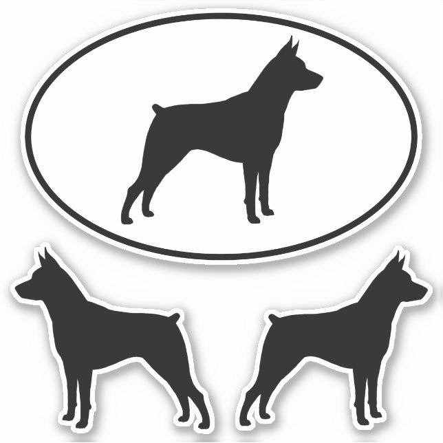 Sticker Ensemble d'autocollant de silhouettes de MinPin de (Devant)