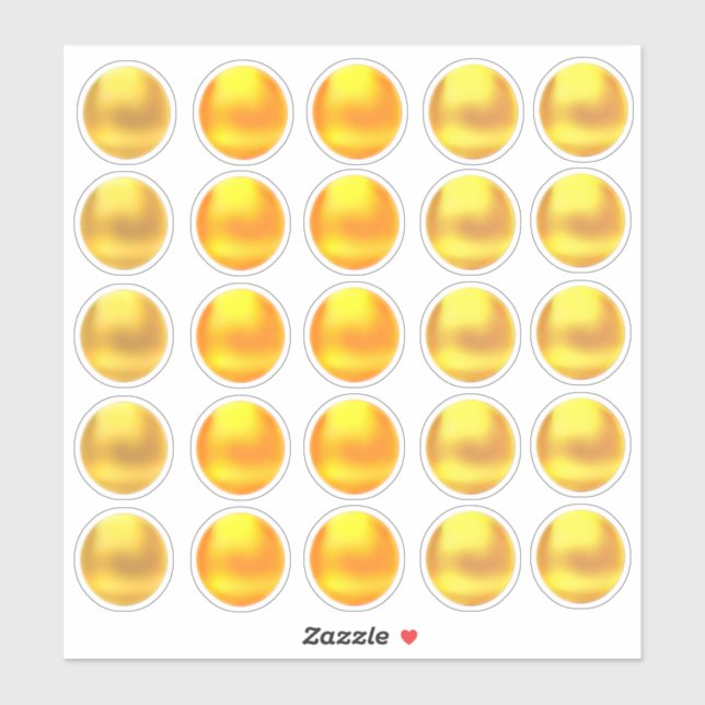 Sticker Ensemble d'autocollants à points dorés mignons (Feuille)