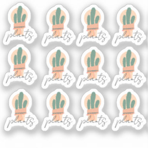 Sticker Ensemble d'autocollants de cactus avec écriture él