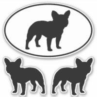 Ensemble d'autocollants de chien avec silhouettes