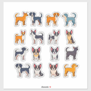Sticker Ensemble d'autocollants de chien de dessin animé m