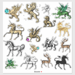 Sticker Ensemble d'autocollants de créatures mythiques et