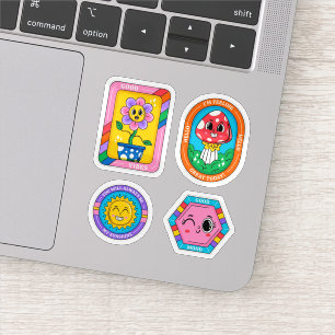 Sticker Ensemble d'autocollants de dessin animé rétro