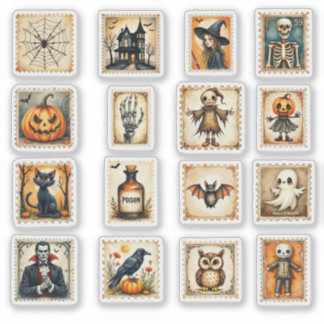 Sticker Ensemble d'autocollants de style timbres-poste Hal