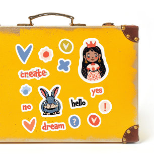 Sticker Ensemble d'autocollants d'illustrations décorative