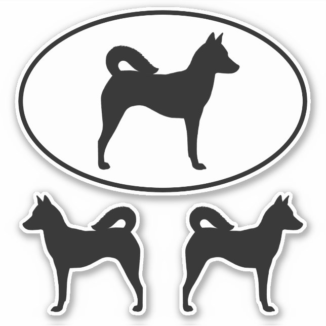 Sticker Ensemble d'autocollants en vinyle pour chien canad (Devant)