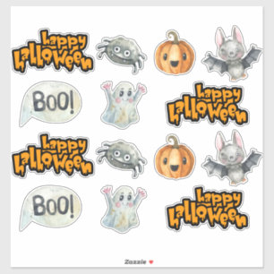 Sticker Ensemble d'autocollants mignons et effrayants pour