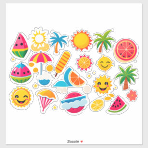 Sticker Ensemble d'autocollants pour un été radieux