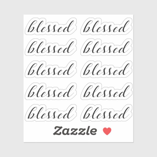 Sticker Ensemble de 10 - BÉNÉFICIÉ de typographie de scrip (Feuille)