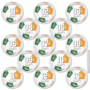 Sticker ensemble de 13 cadeaux de couleurs d'équipe de soc