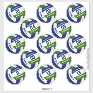Sticker Ensemble de 13 joueurs personnalisés de volley-bal