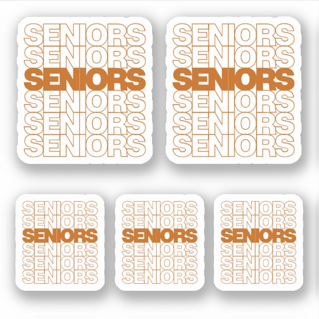 Sticker Ensemble de 5 Aînés orange brûlés Aînés Aînés Aîné (Devant)
