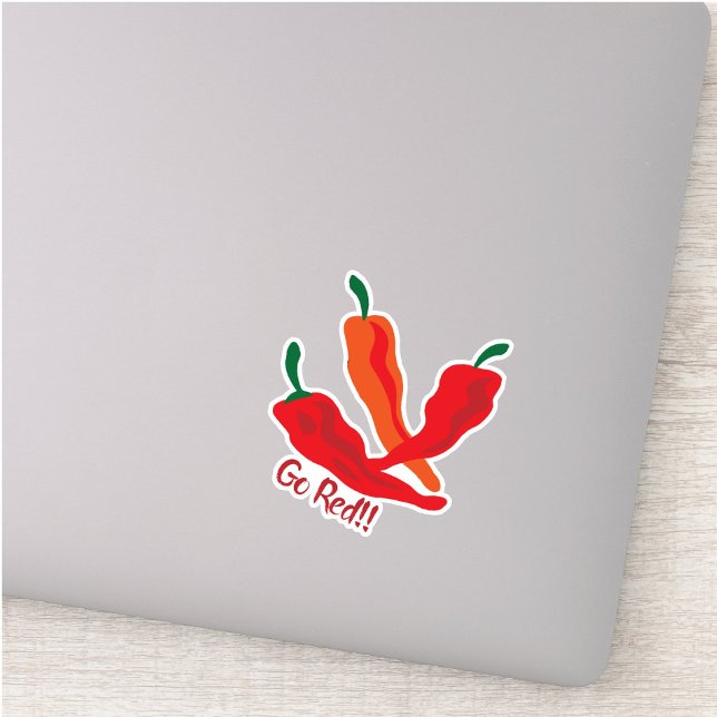 Sticker Ensemble de 6 Go Red ! ! ! Chili Poivrons Coupe su (Créateur téléchargé)