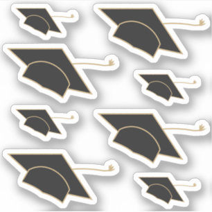 Sticker Ensemble de 8 majuscules de graduation noir sur me