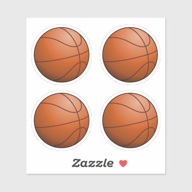 Sticker Ensemble de balle de basket-ball 4 (Feuille)
