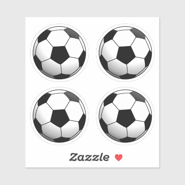 Sticker Ensemble de balle de football de 4 (Feuille)