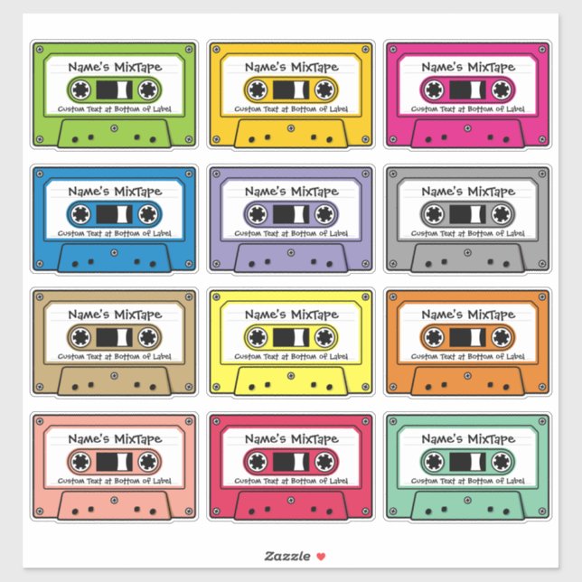 Sticker Ensemble de bandes audio Cassette (Feuille)