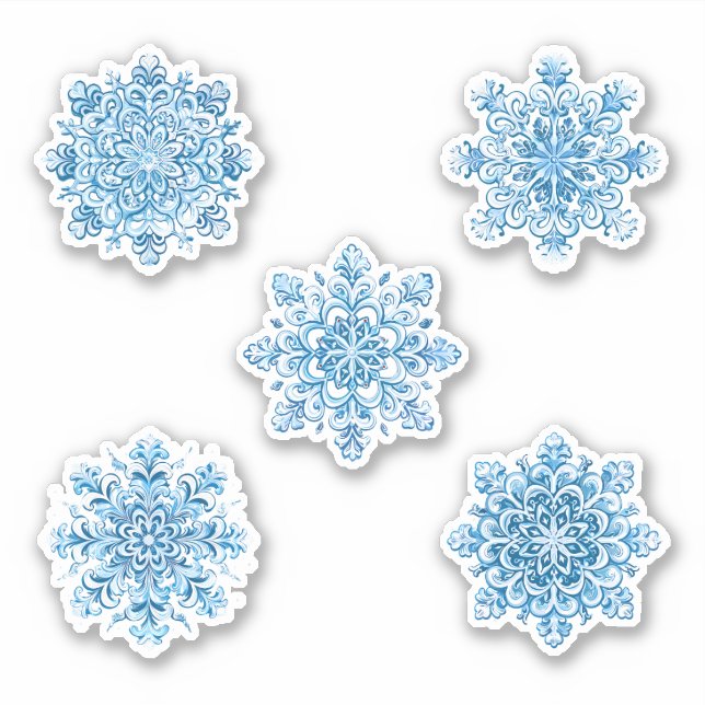 Sticker Ensemble de beaux flocons de neige (Devant)