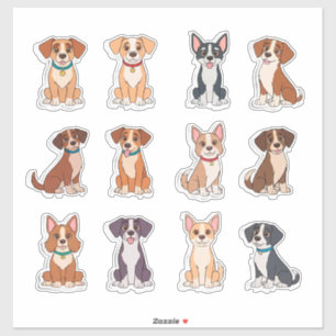 Sticker Ensemble de chiens adorables