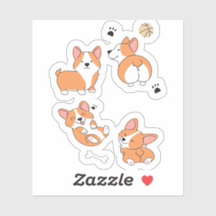 Sticker Ensemble de corgi