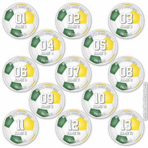 Sticker ensemble de couleurs d'équipe de football 13 joueu